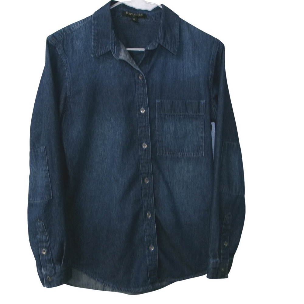 Banana Republic Dark Wash Denim Jean Shirt Button Up Size XS